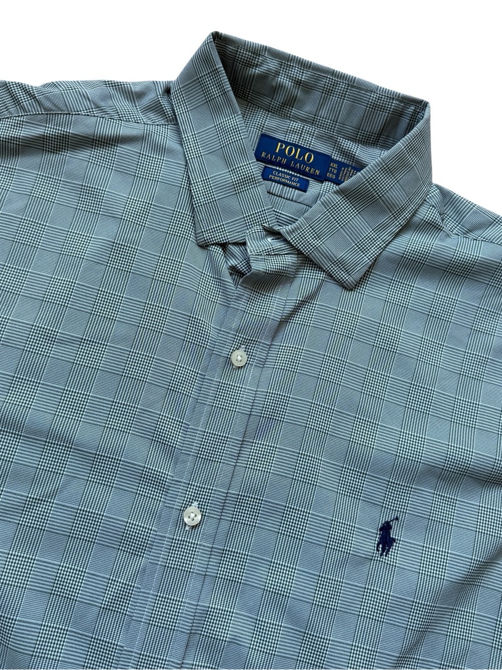 Polo Ralph Lauren Performance Plaid Button Down Shirt XXL Quiet Luxury Gray